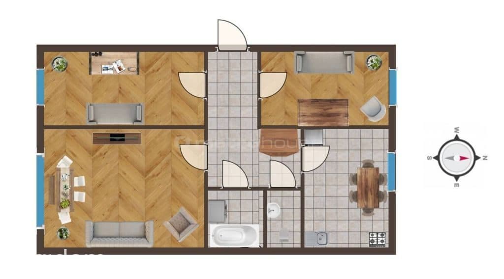 55 m² ,3 pokoje, parking, widok na park,2 piętro - zdjęcie 17