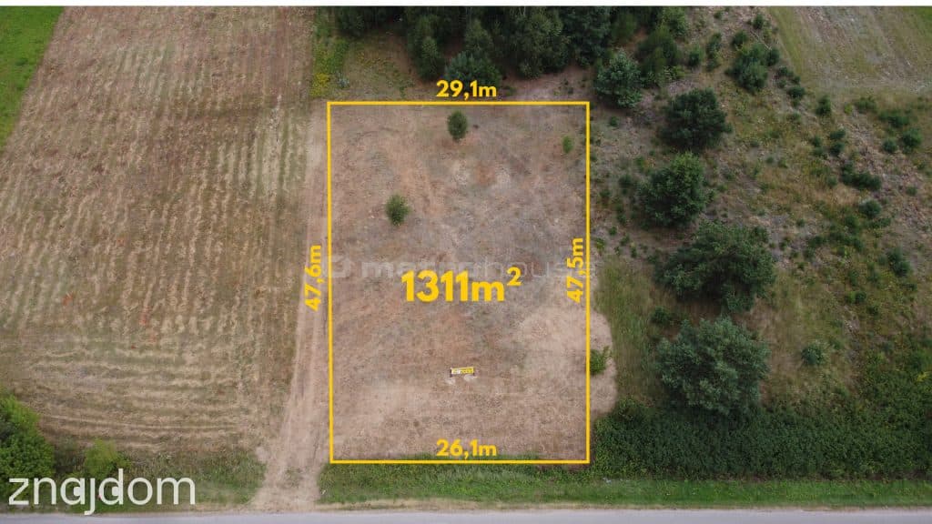 Działka budowlana 1311 m²  w Pobyłkowie Małym