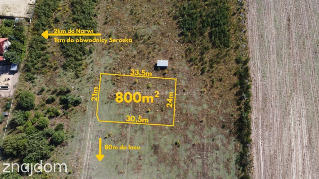 Działka budowlana 800m² w Serocku