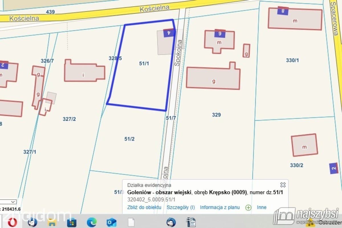 Działka, Krępsko