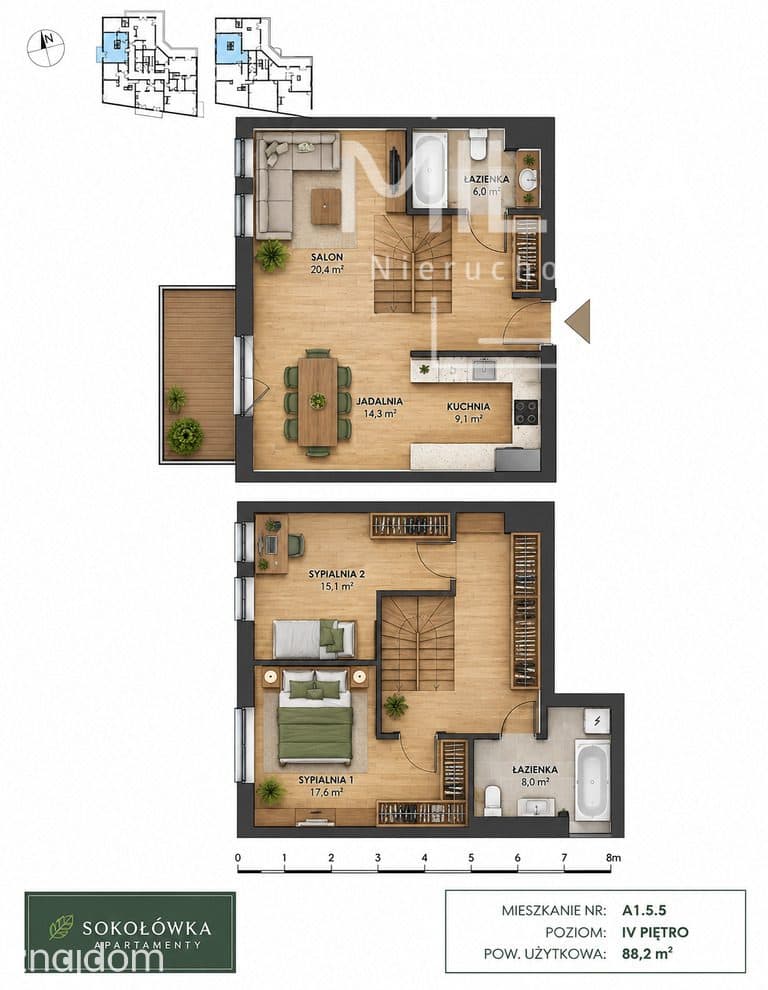 Wyjątkowy dwupoziomowy apartament 88 m² Sokołówka - zdjęcie 16