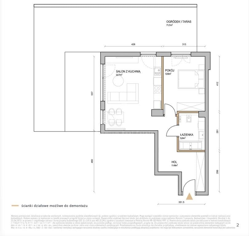 Apartament 2 pok. z dużym ogrodem, wysoki parter - zdjęcie 7