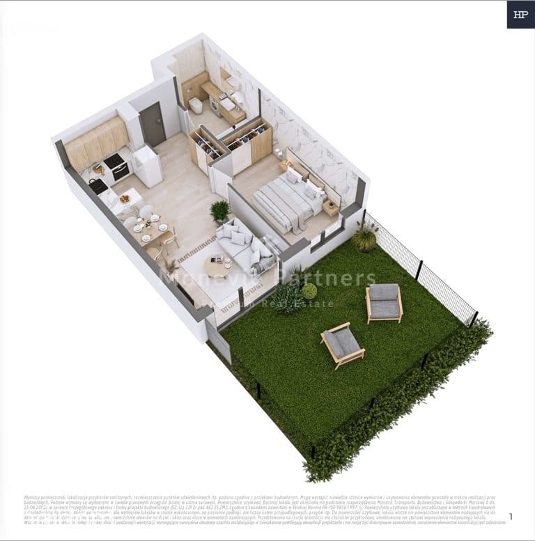 Apartament 2 pokoje z ogródkiem Piłsudskiego 6 - zdjęcie 2