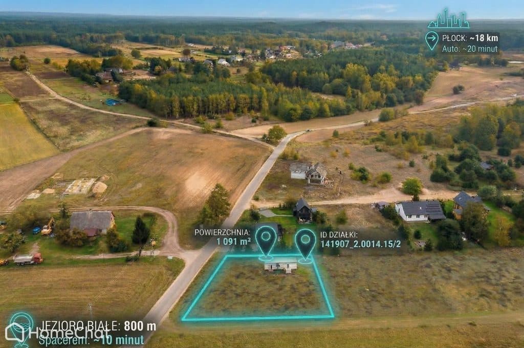 Uzbrojona działka 1091 m² + domek holenderski