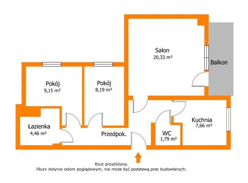 Przestronne, rozkładowe 3-pokojowe mieszkanie - zdjęcie 3
