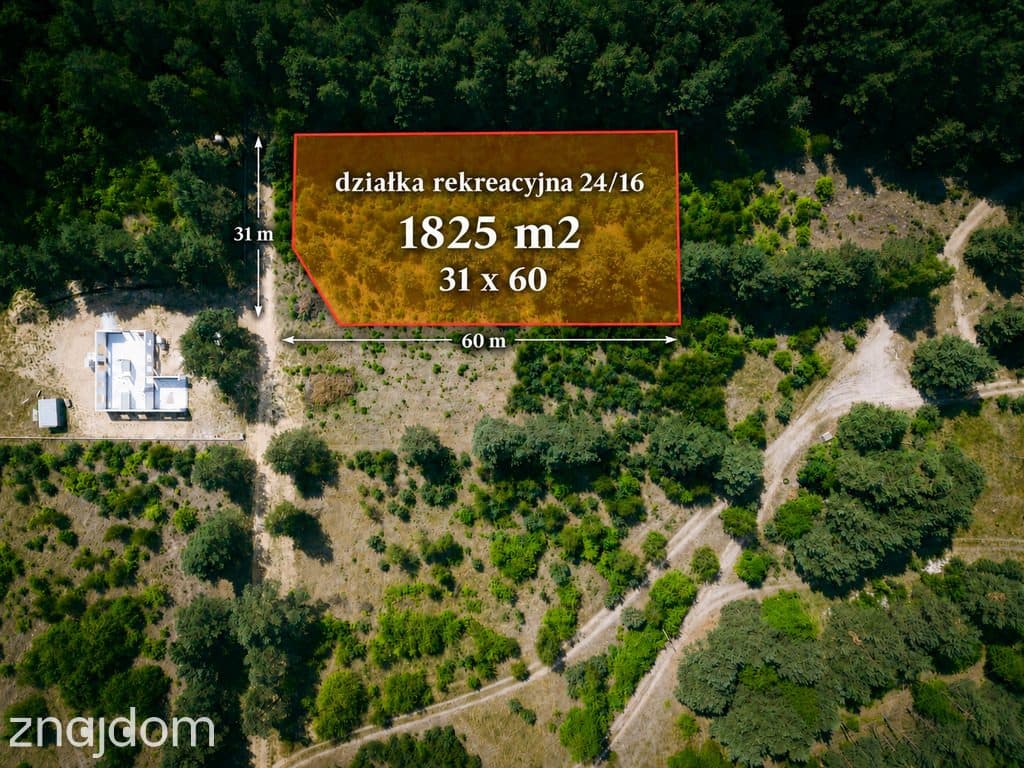 Działka rekreacyjna, 1825m2, Osina, gm. Kluki