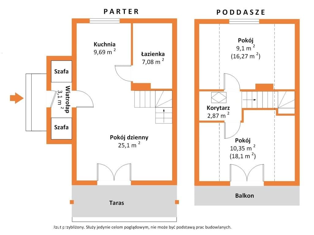 Dom, parter+poddasze, 63,32 m2, Kalino, gm. Rzgów - zdjęcie 3
