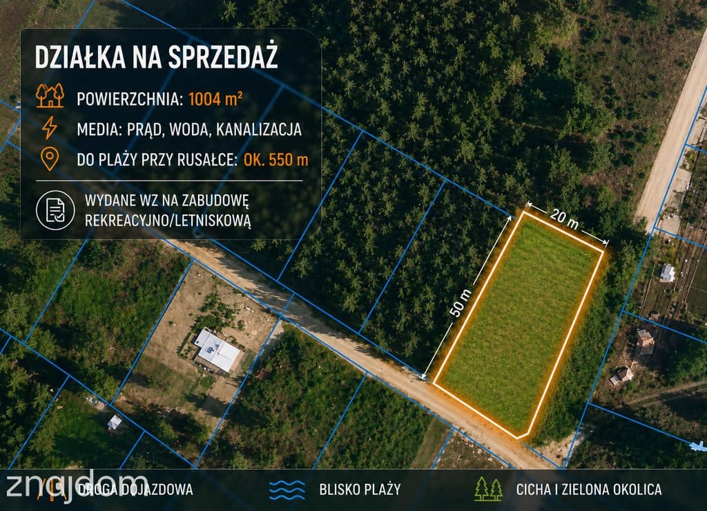 Działka z WZ nad J.Białym. Budujesz od zaraz!