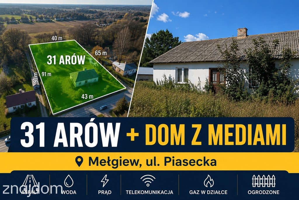 31 arów z domem i mediami – Mełgiew - zdjęcie 2