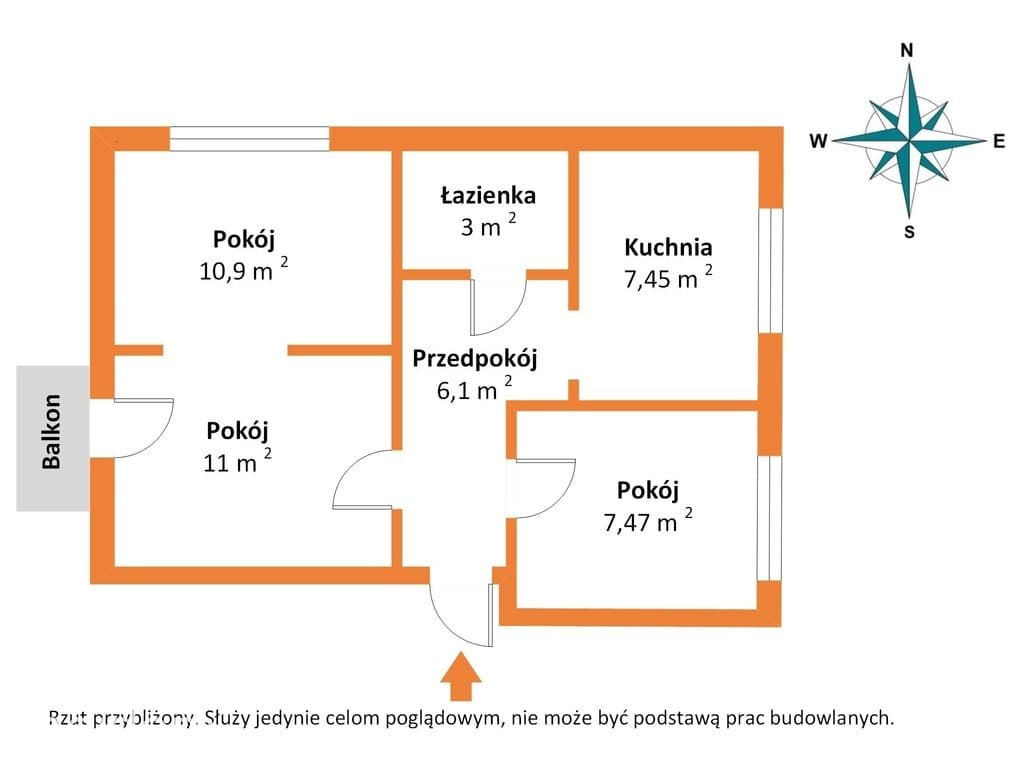 3 pokoje na 45,9 m² i okna na 3 strony świata - zdjęcie 7