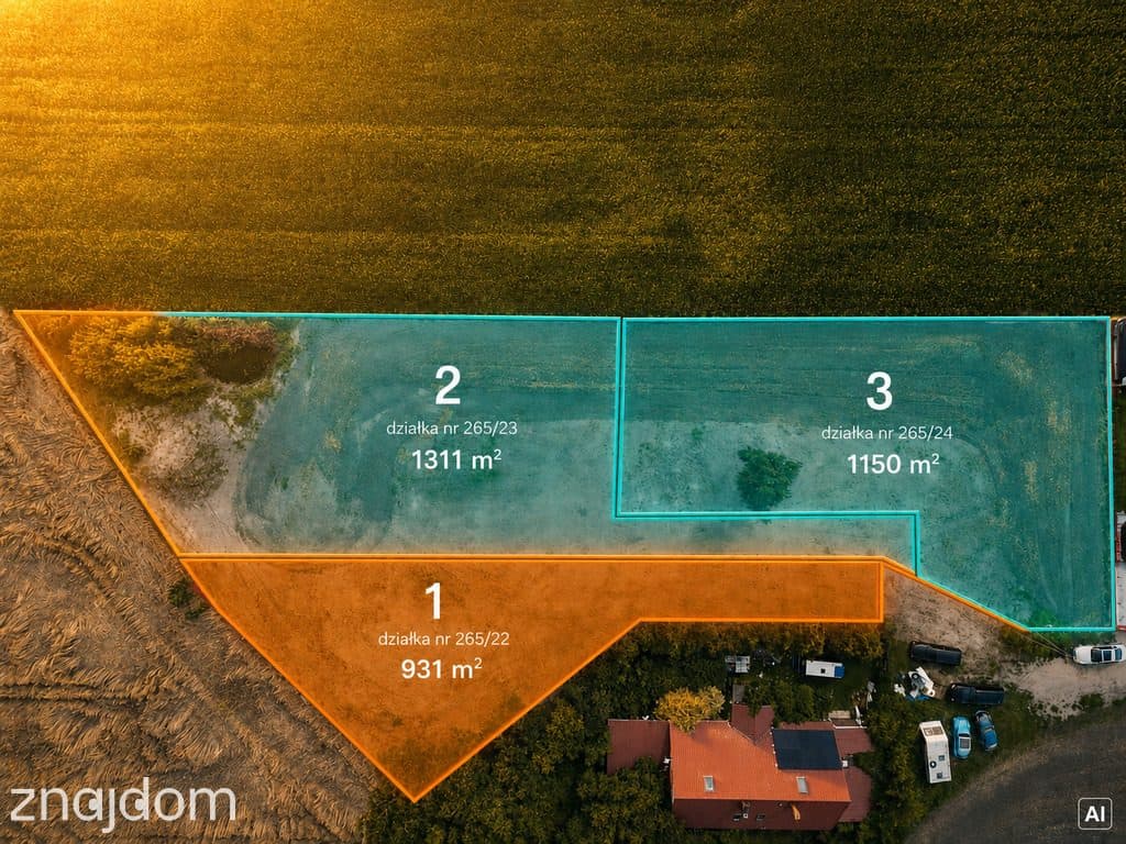Trzy Działki w wiejskim klimacie Warunki Zabudowy - zdjęcie 2