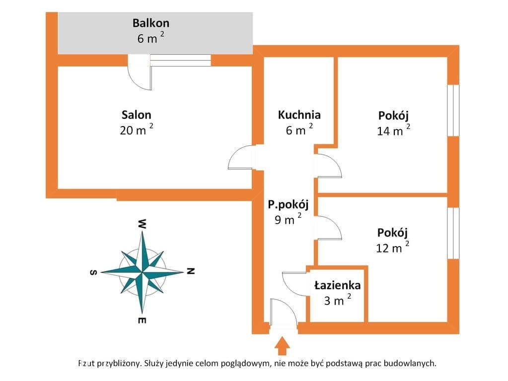 65,22 m² | 3 pokoje | Inwestycja lub dla rodziny - zdjęcie 5