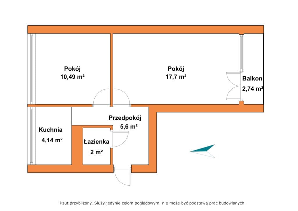 Dwa pokoje, balkon i spokój na ostatnim piętrze - zdjęcie 6