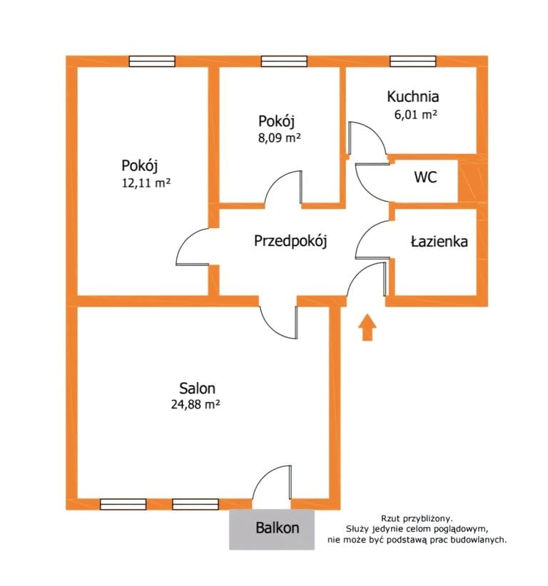 Rozkładowe 60,82 m² w Pabianicach, blisko Łodzi - zdjęcie 5