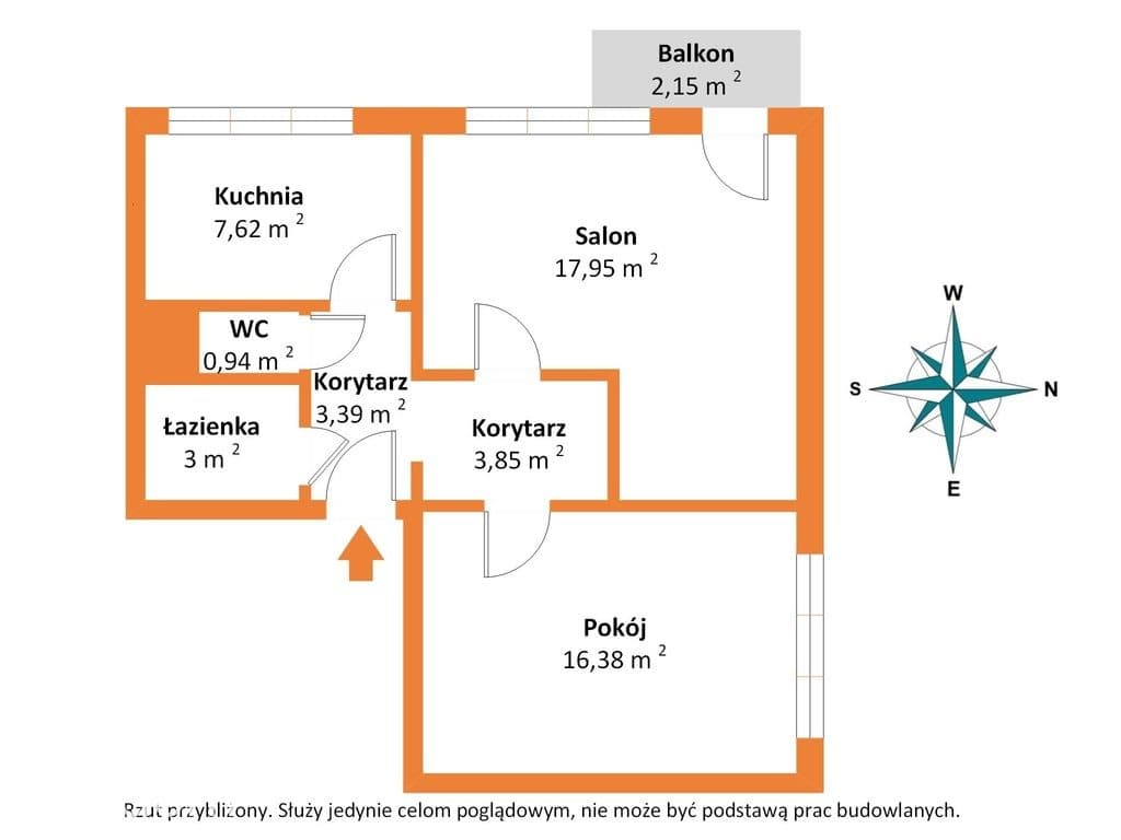 Os. Dolnośląskie, 2 pokoje, 53 m² i możliwość 3 pokoju - zdjęcie 7