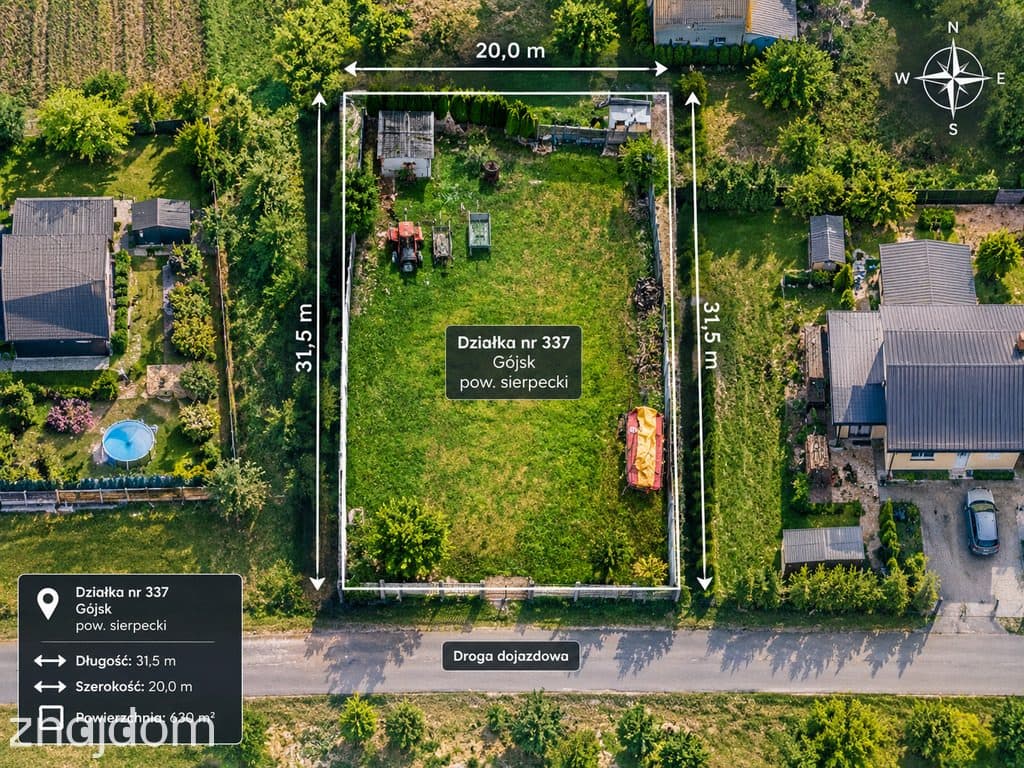 Działka budowlana 620 m² Gójsk - wszystkie media! - zdjęcie 3