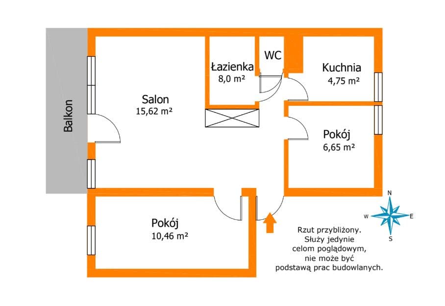 3 pokoje na Os. Słonecznym - piwnica, balkon - zdjęcie 8