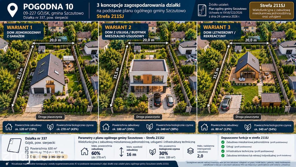 Działka budowlana 620 m² Gójsk - wszystkie media! - zdjęcie 6
