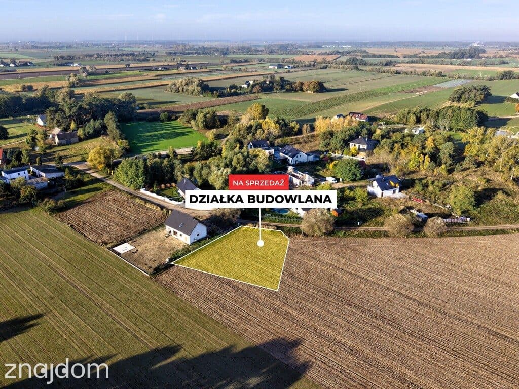 Działka budowlana 935 m² z WZ, Grzebienisko - gaz i kanalizacja