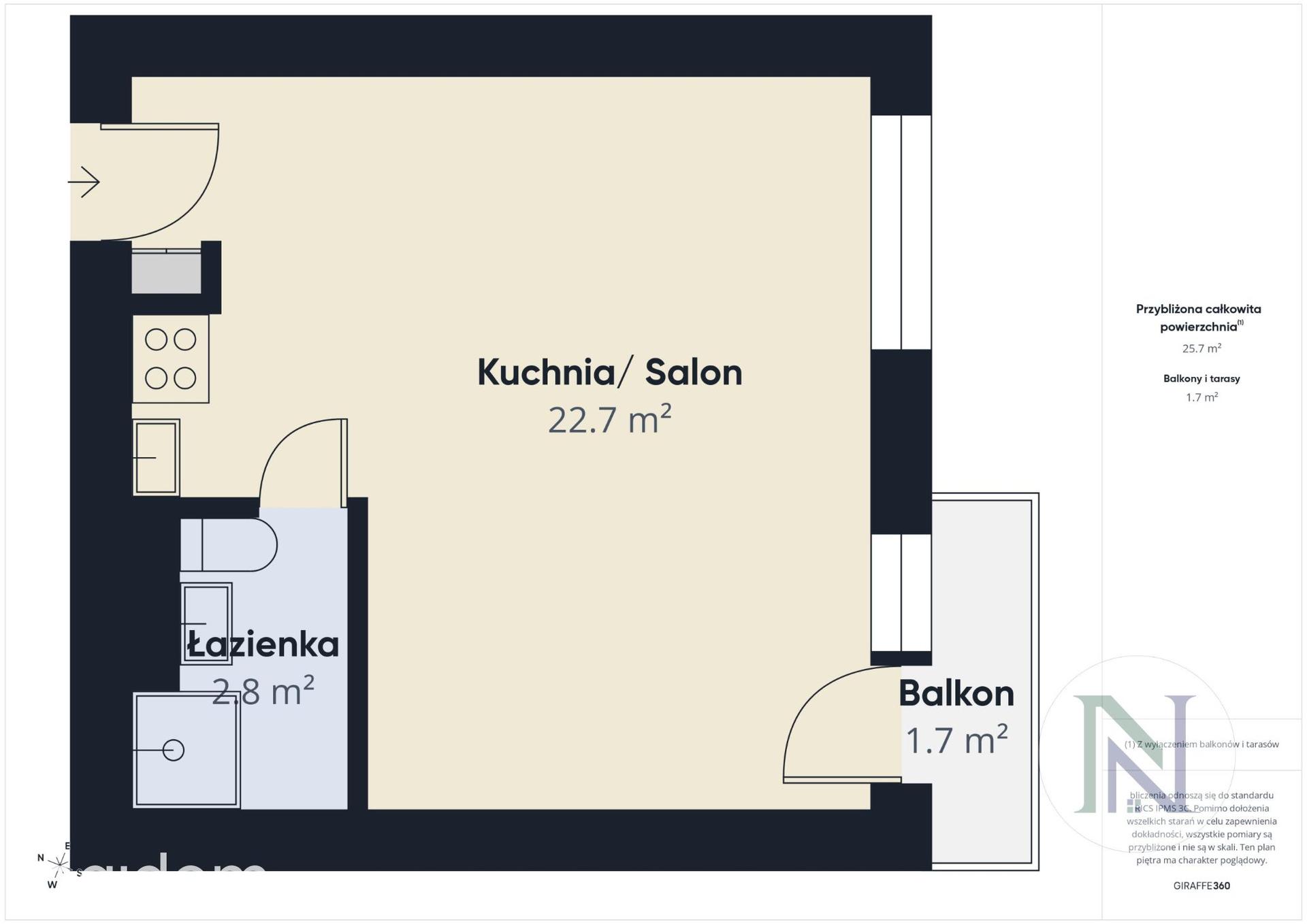 Kawalerka, 1-pok, 26 m², balkon, widok, zwierzęta - zdjęcie 4