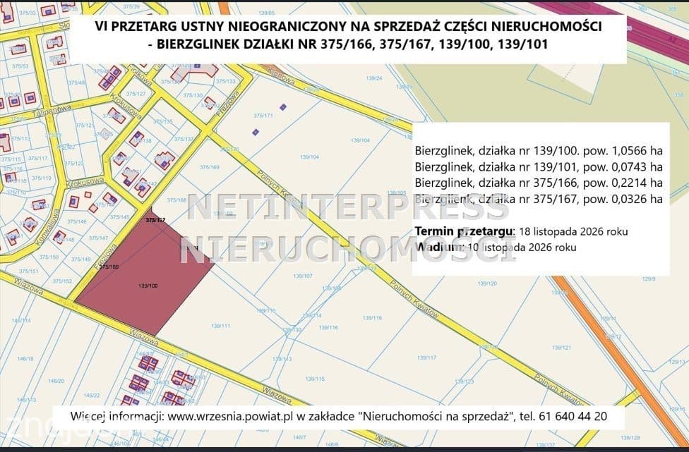 VI przetarg na sprzedaż terenu w Bierzglinku