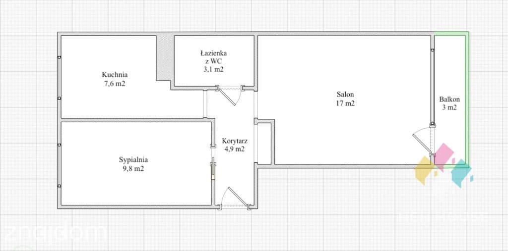 Zatorze, 2-pok., 42,4 m2, balkon, piwnica - zdjęcie 5