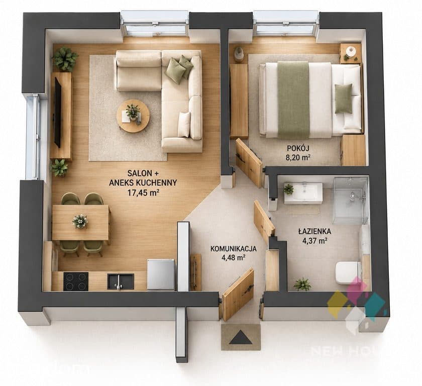 Centrum 38 m2, 2 pokoje, nowe budownictwo, winda - zdjęcie 9