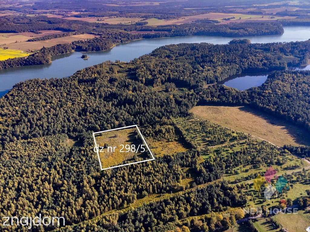 Działka na Mazurach w gminie Grunwald w otoczeniu lasów i jezior