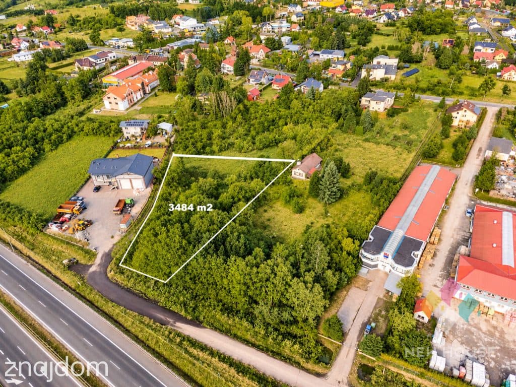 Działka inwestycyjna, S7, MPZP, media 3484 m2 - zdjęcie 5