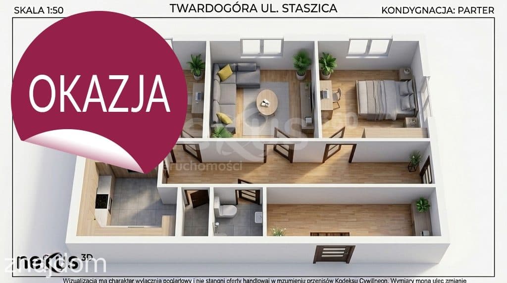 Dom 6 pokoi z garażem, centrum Twardogóry, gotowy