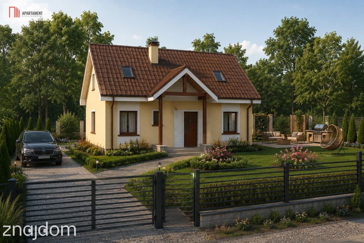 Działka z projektem przy lesie i jeziorze–Kornelin