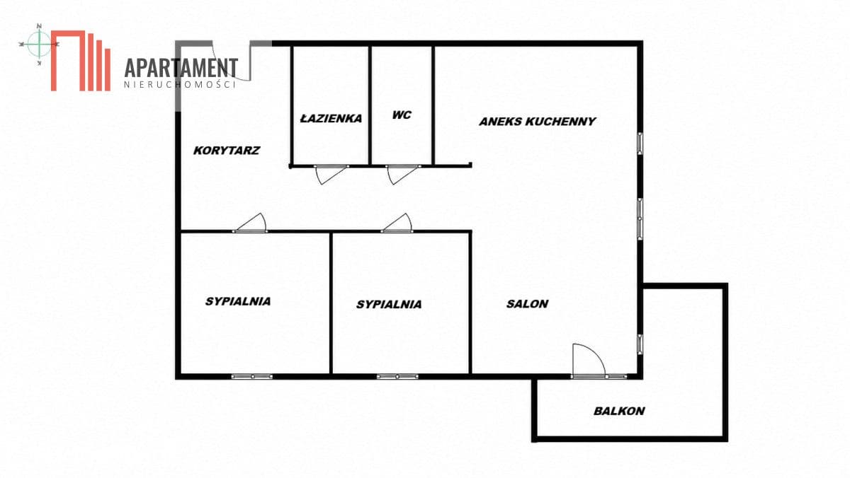 72m2, 3 pokoje, balkon, hala garażowa
