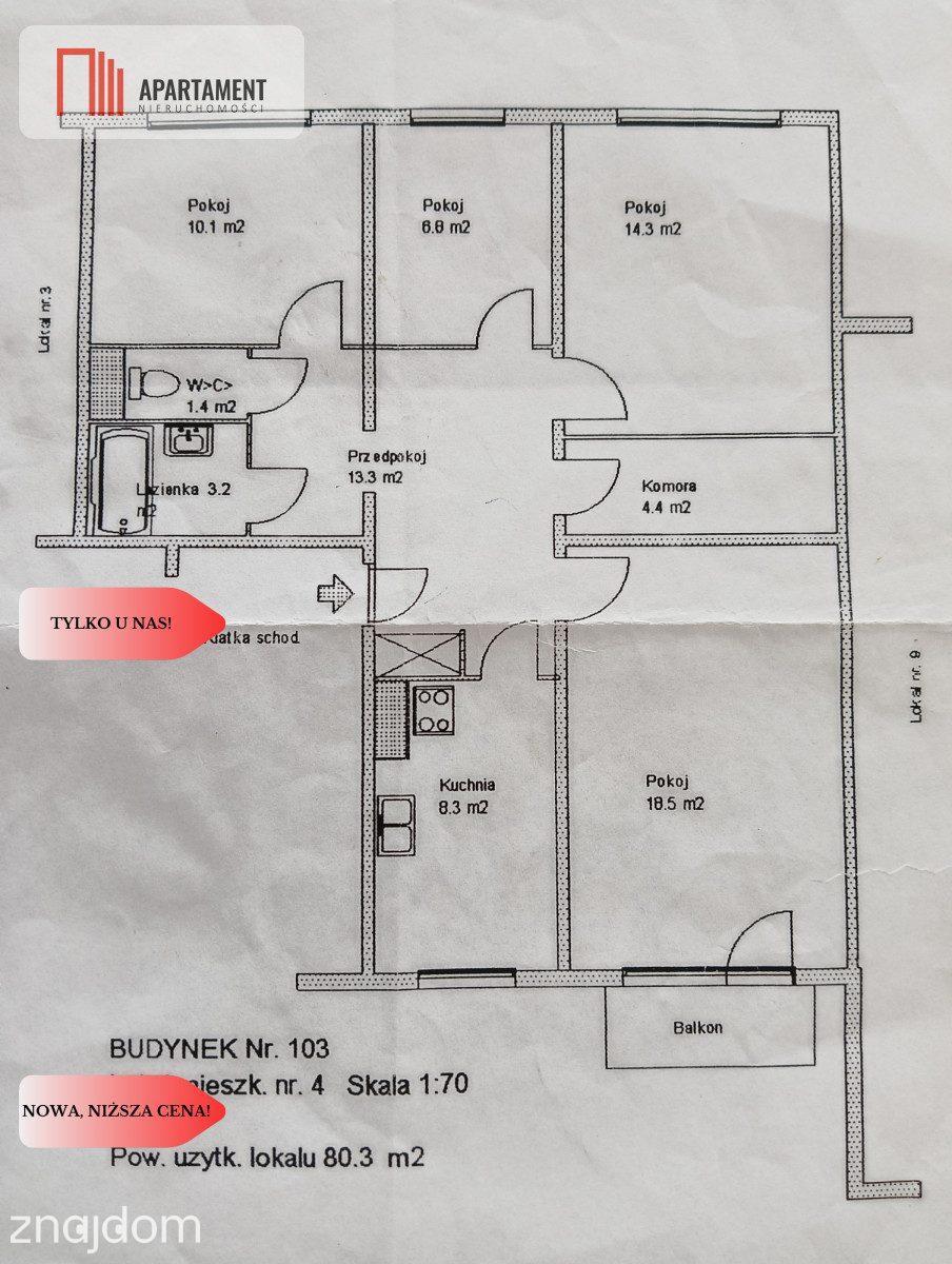 Mieszkanie 80m² w Tyrowie | 4 pokoje | balkon - zdjęcie 12