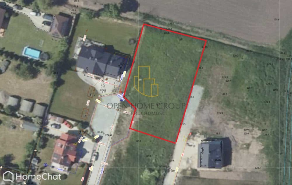 Żórawina, działka budowlana 1531 m2, media