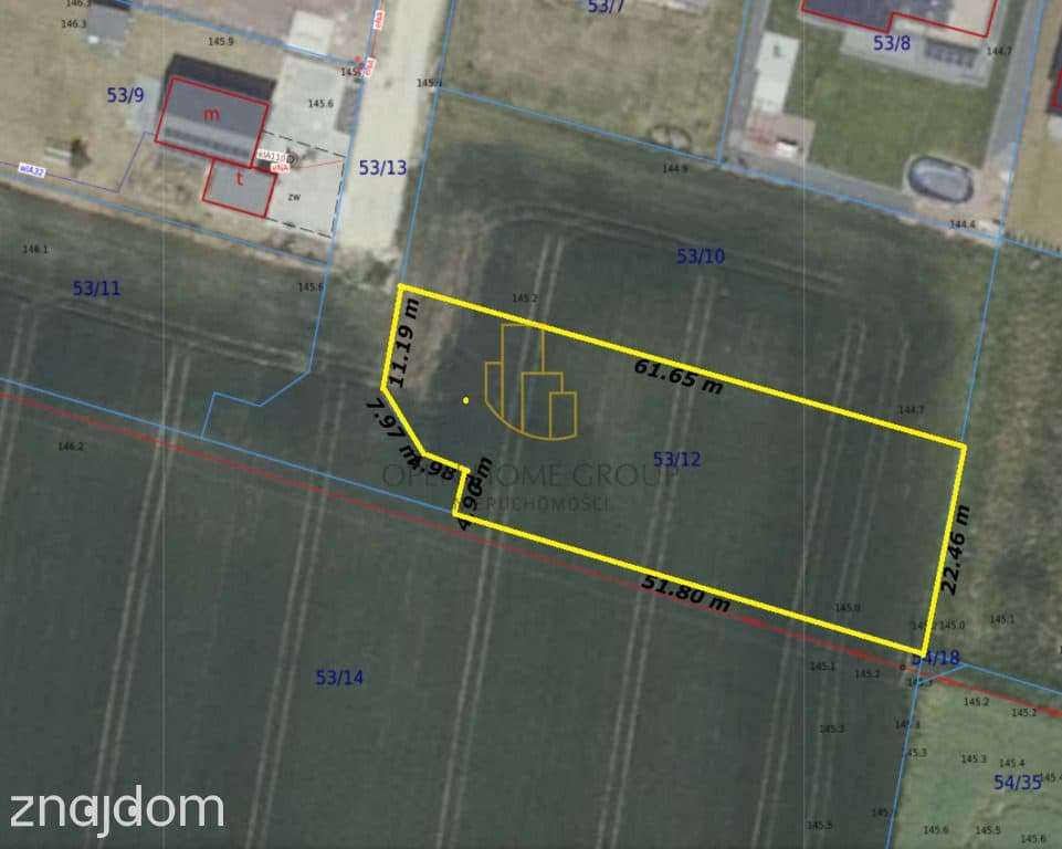Tyniec Mały, działka budowlana 1231 m2, media