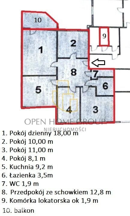 rozkładowe 4 pokoje + osobna kuchnia / duży balkon - zdjęcie 10
