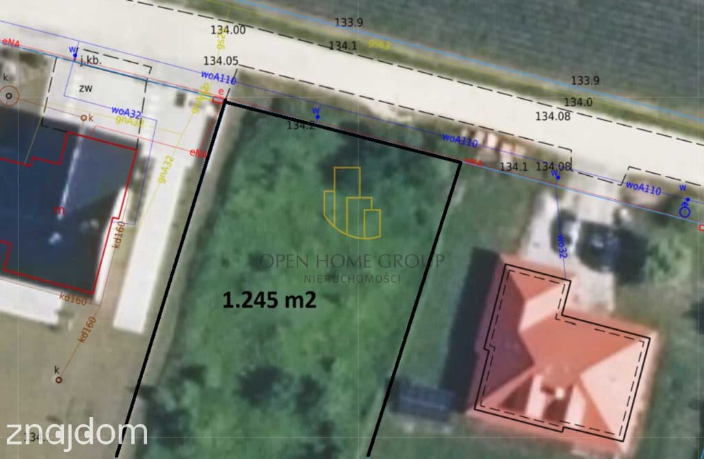 Żerniki Wrocławskie, działka budowlana 1245 m2, media - zdjęcie 3