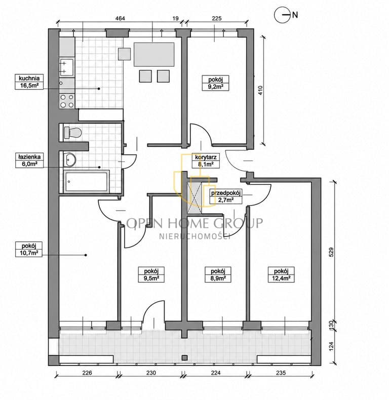 4-5 pokoi | 82,9 m² | 9 piętro | loggia | Ostatni Grosz - zdjęcie 10