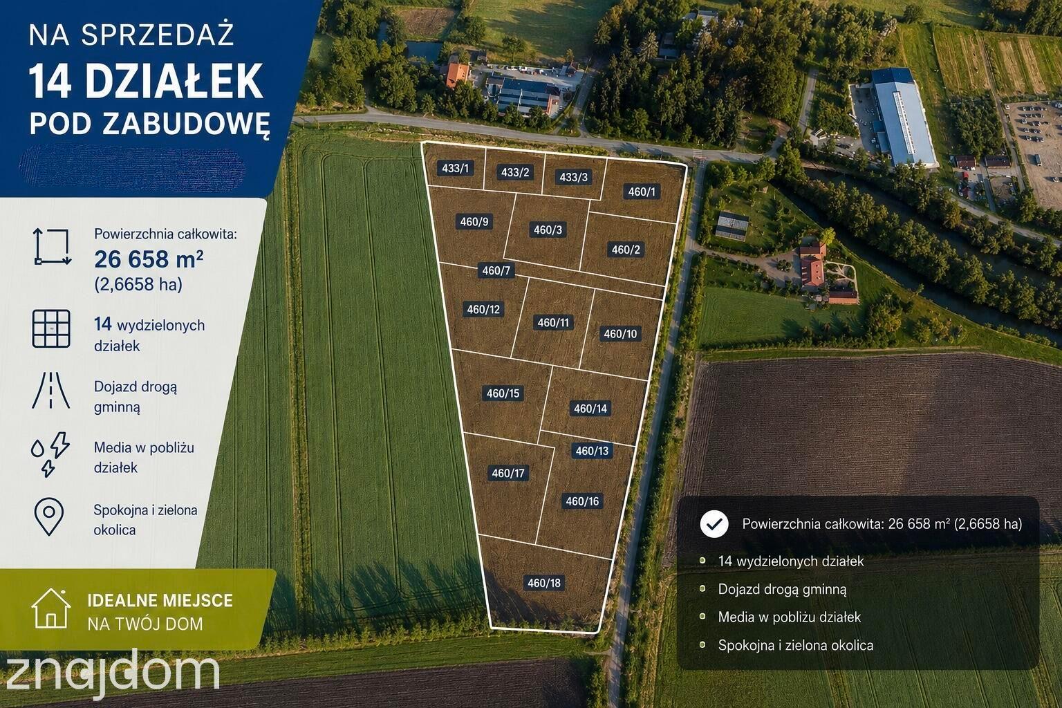 Inwestycyjny teren z WZ | 12 działek budowlanych | Helenowo