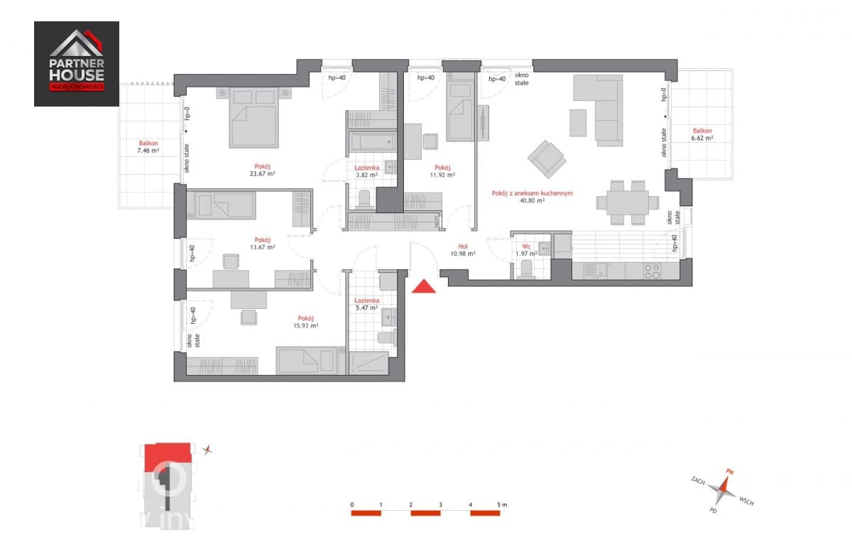 Oliwa | Nowoczesny Apartament | 2 balkony I 5 pok - zdjęcie 17