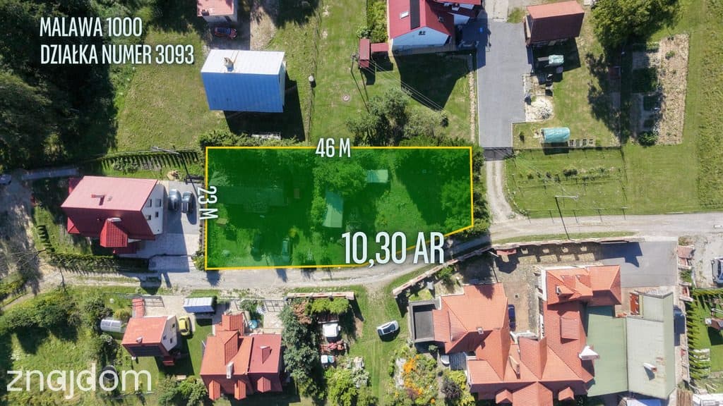 Idealna działka pod dom 10,30 ar - Malawa