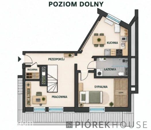 Dwupoziomowe mieszkanie na Bemowie - zdjęcie 11