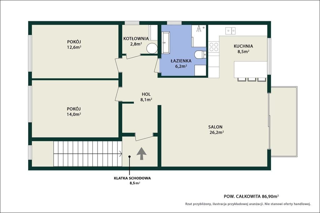 3 pokoje w stanie deweloperskim + poddasze 50 m2 - zdjęcie 14