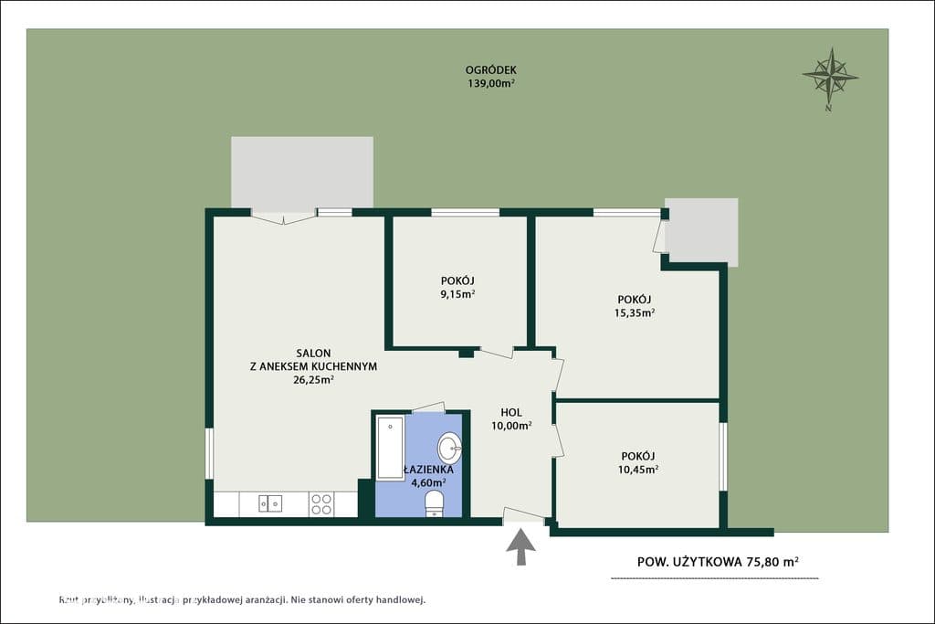 4 pok. 76m2, Ogród 140m2, Parking, Garaż - Marki - zdjęcie 17