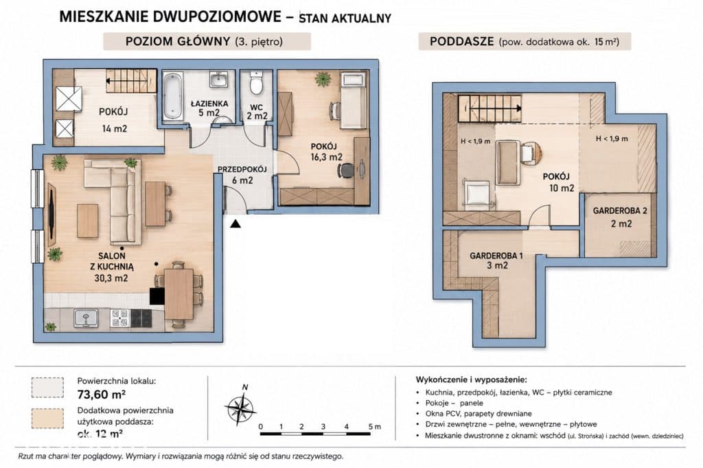 4 pokoje na dwóch poziomach | Poddasze gratis! - zdjęcie 5