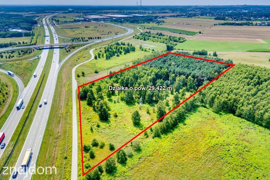 Działka usługowa przy samym zjeździe A1