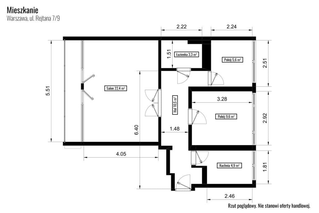 3/4 pokoje, 57m2, Plac Unii Lubelskiej, Puławska - zdjęcie 5