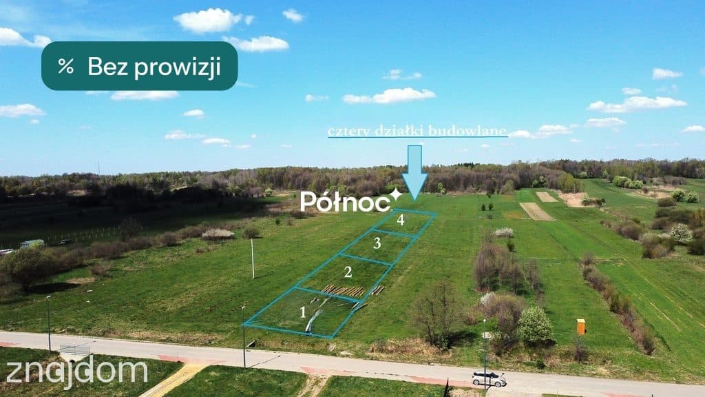 Jodłówka cztery działki budowlane przy Ul.Zielonej