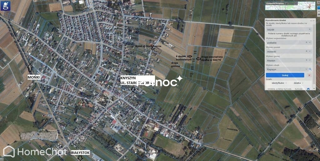 Działka rolno- budowlana, 1011 m2 Knyszyn