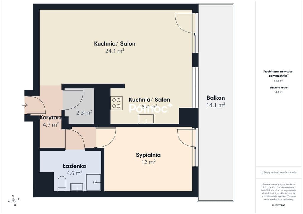 53,34 m² | ostatnie piętro | balkon XXL | garaż